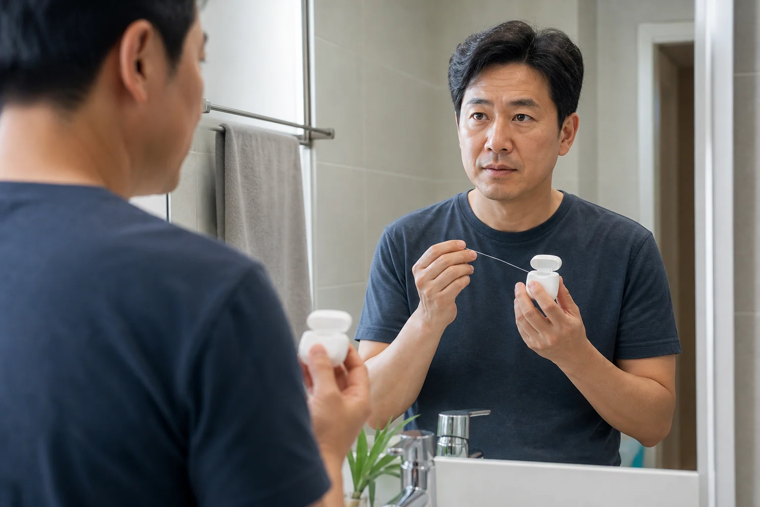 어금니 잇몸 시림 진료 전 확인 사항을 준비하는 모습